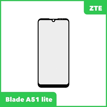 Стекло + OCA плёнка для переклейки ZTE Blade A51 lite (черный)